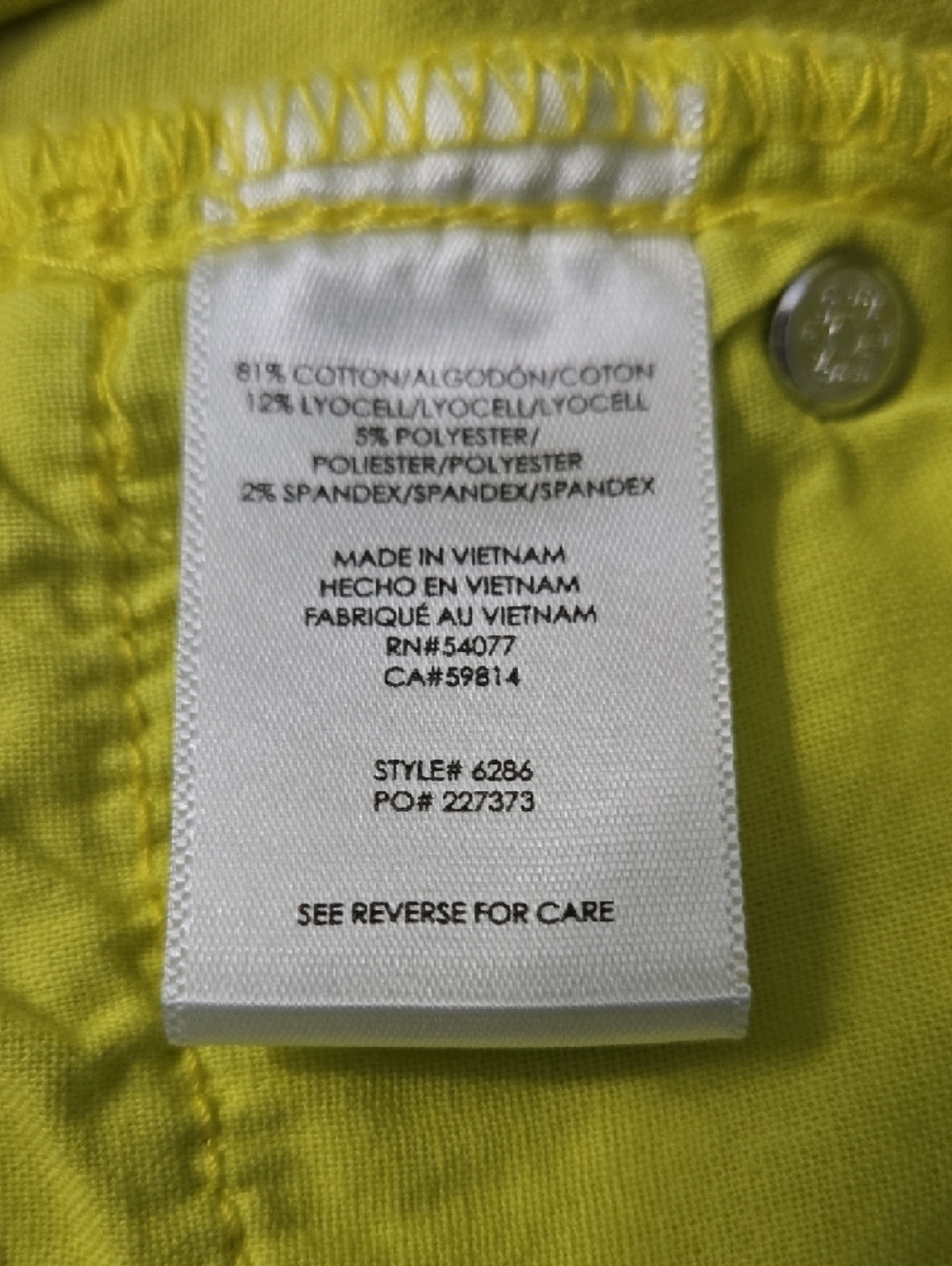 CAbi Sunshine Yellow Straight Leg Jeans - Picture 11 of 11